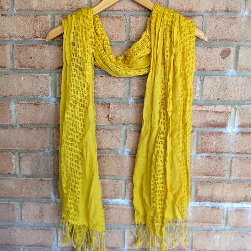 Forever21 Yellow Scarf w/ Tassle Ends